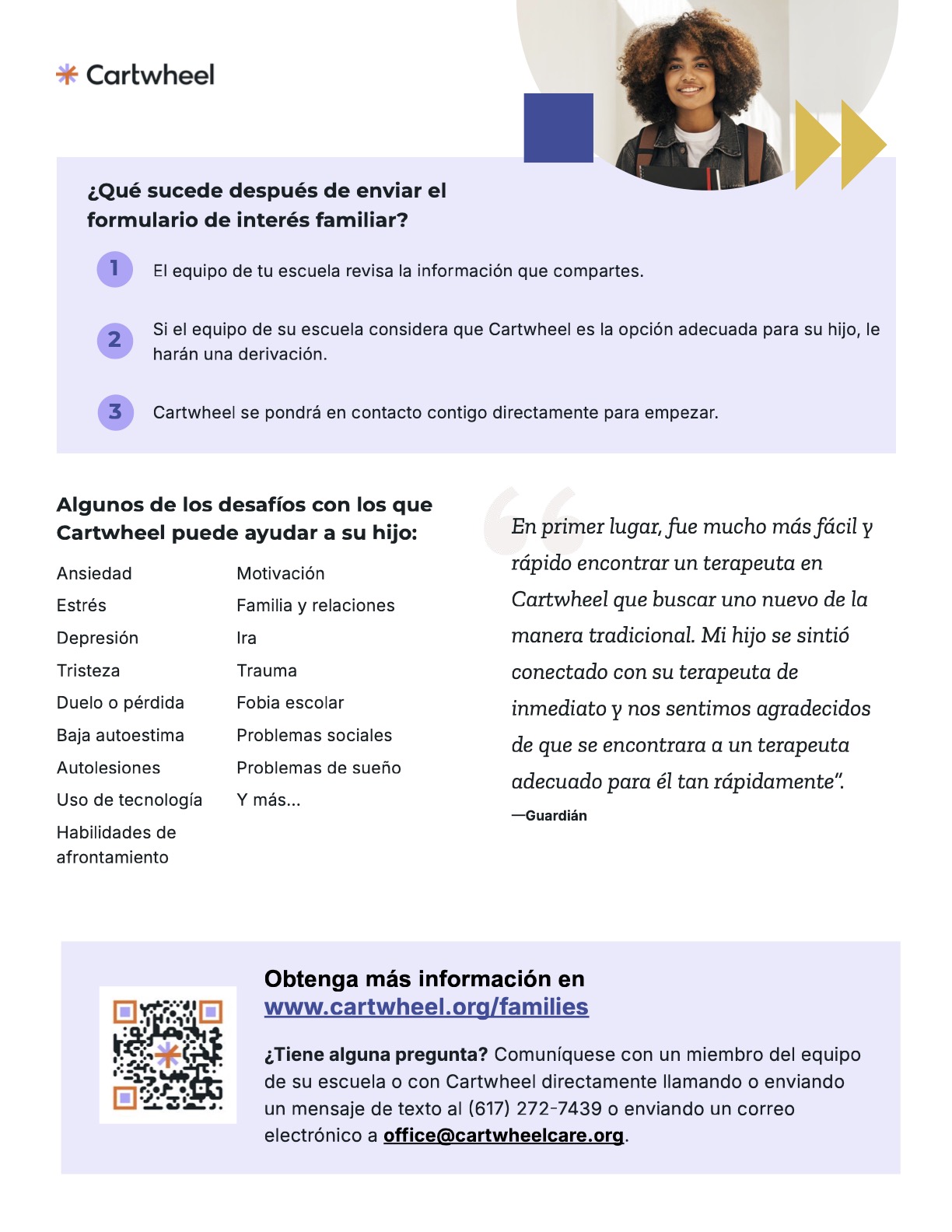 Cartwheel Mental Health Information in Spanish Page 2 of 2